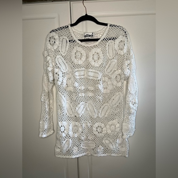 Vintage Hand Knit Crochet Cottagecore Sweater - Picture 3 of 13